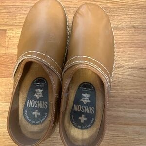 Men’s Simson real leather wooden clogs from Holland